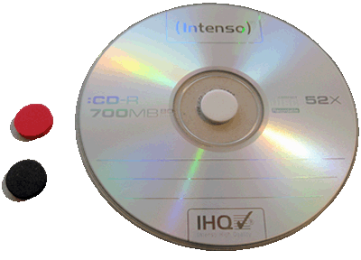 CD-Halter, wahlweise schwarz, weiß oder rot