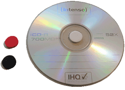 CD-Halter, selbstklebend - aus Moosgummi. Lieferung ohne CD!